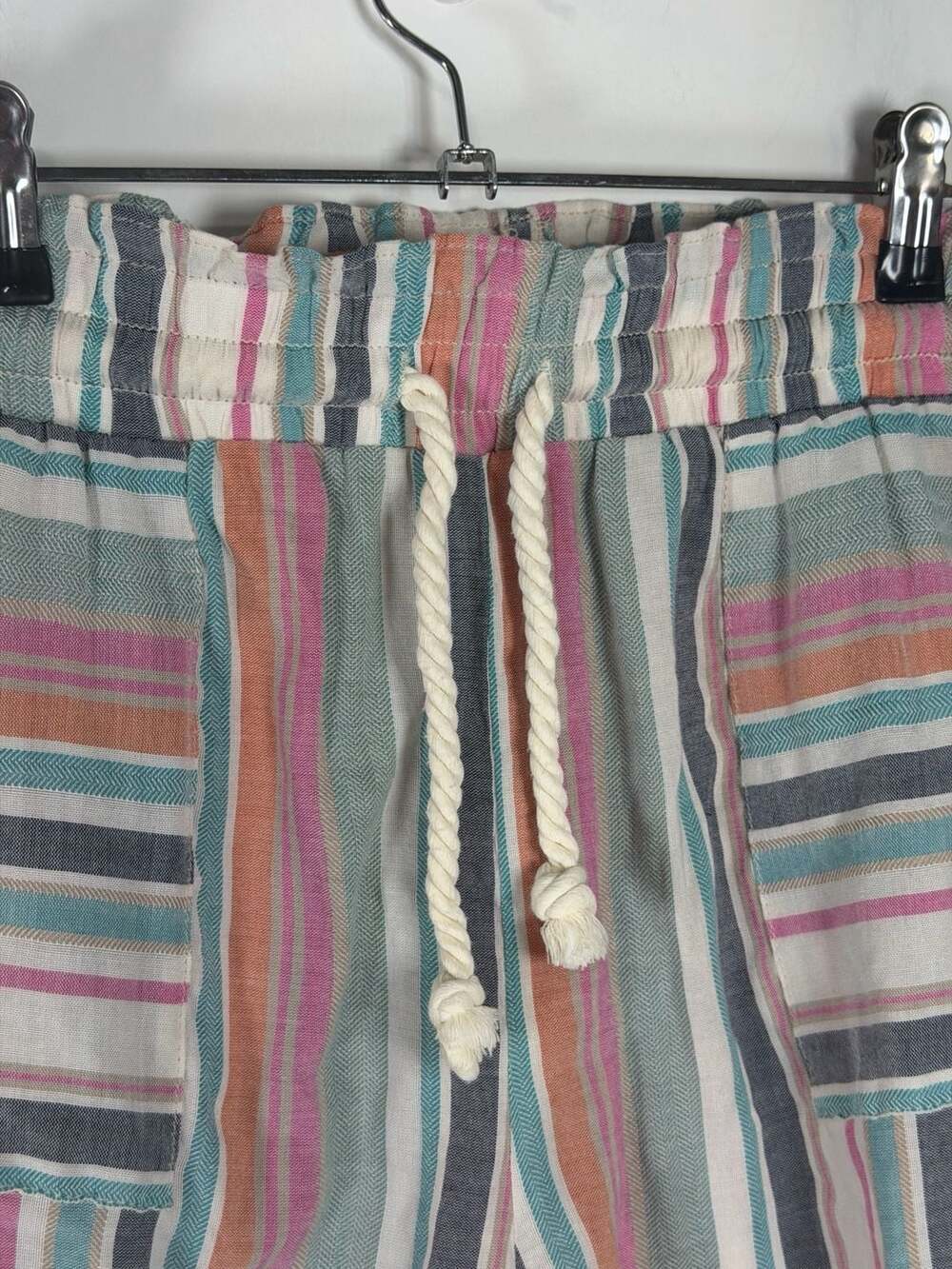 Cupshe Bright Tide Striped Drawstring Beach Shorts - Picture 2 of 9